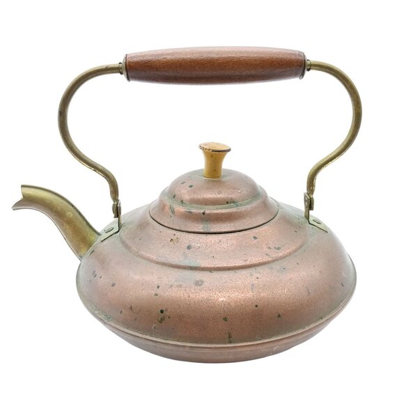 Vintage Copper Kettle with Wooden Handle Made in Holland - Picture 1 of 5